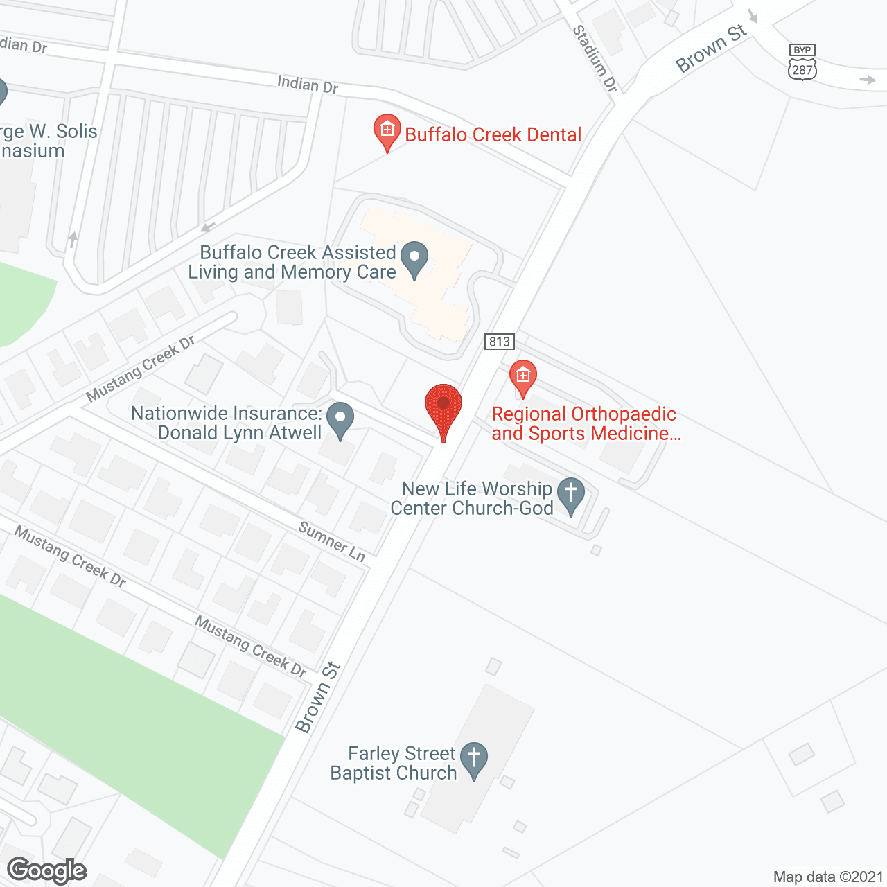 Map of the neighborhood around Buffalo Creek Assisted Living and Memory Care