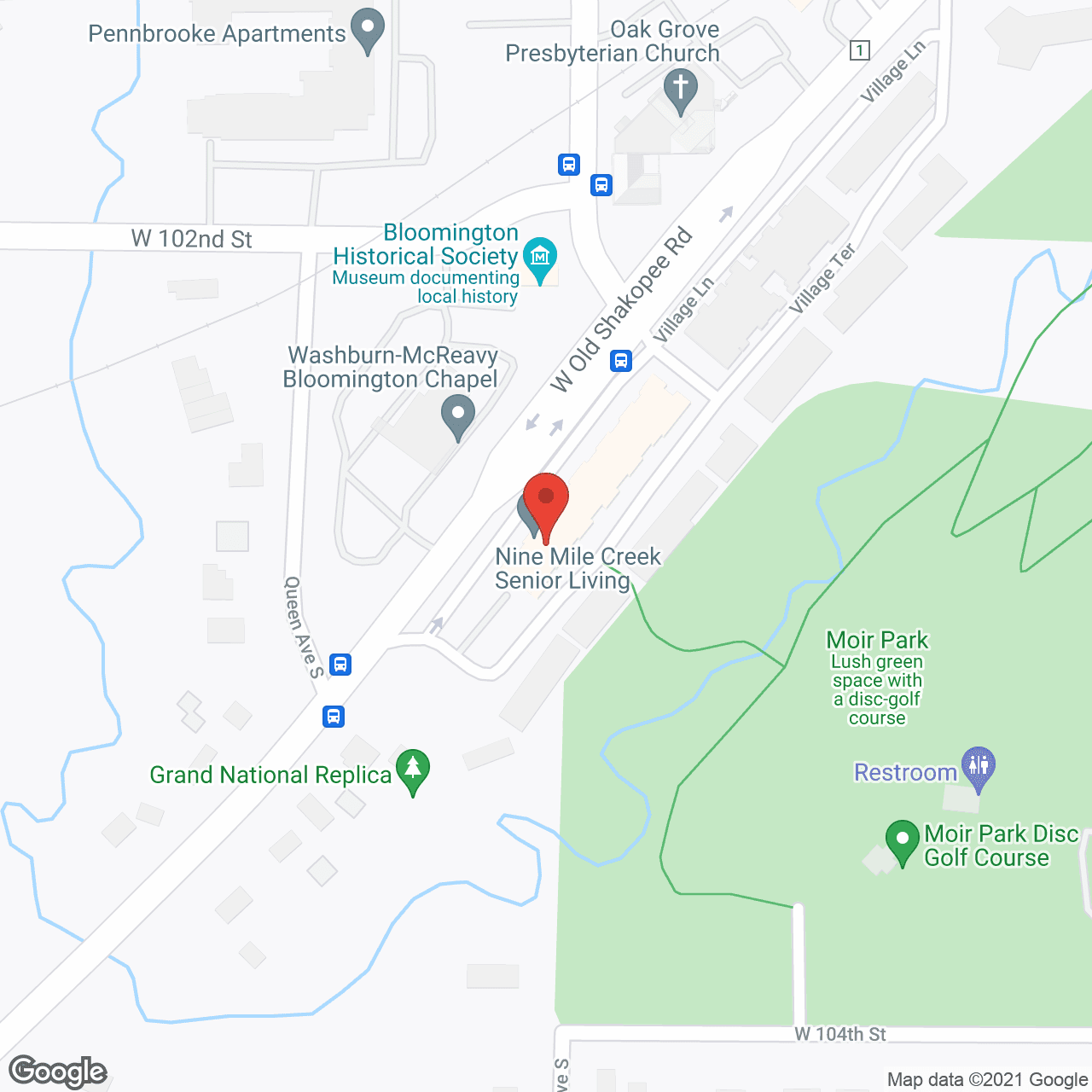 Map of the neighborhood around Nine Mile Creek Senior Living