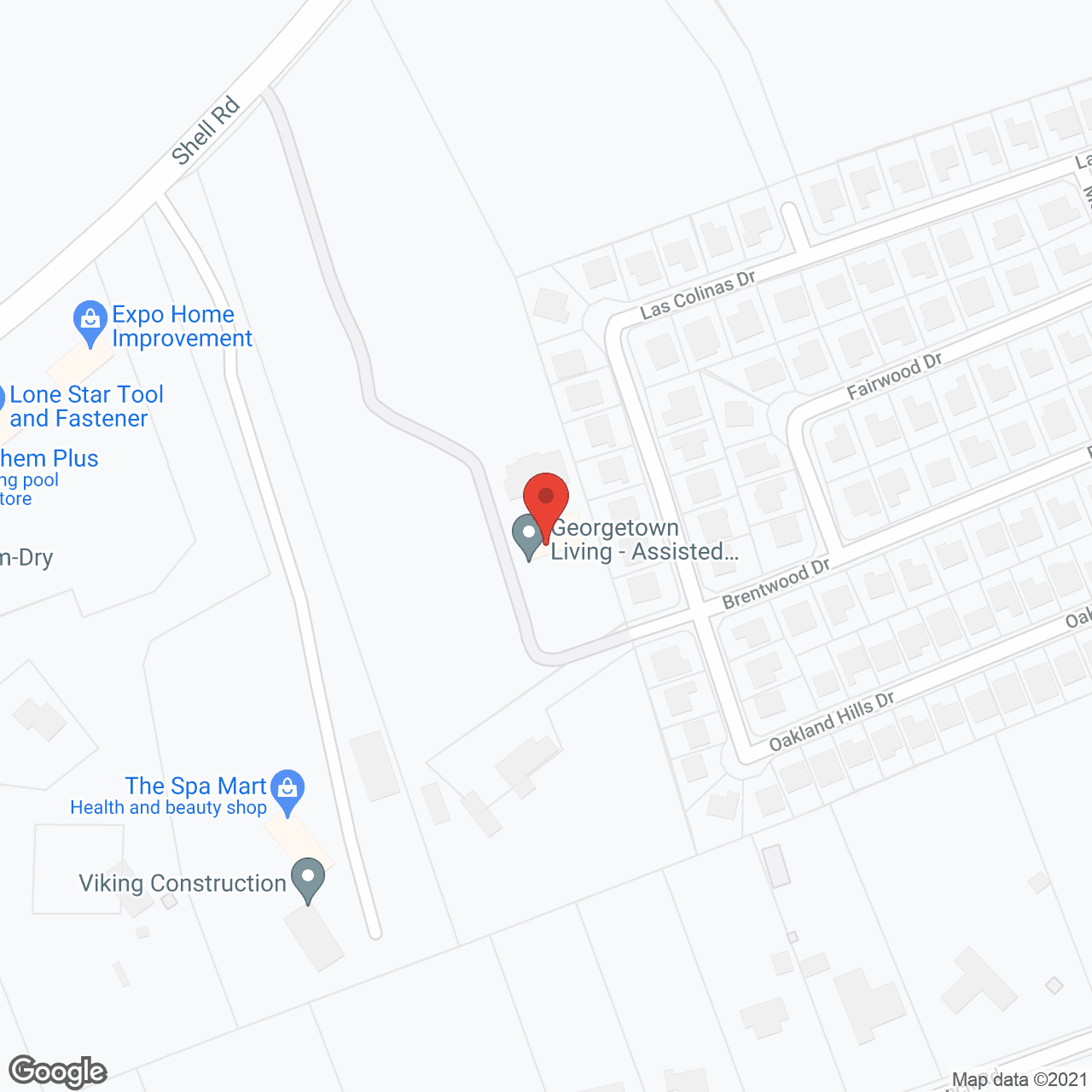 Map of the neighborhood around Georgetown Living
