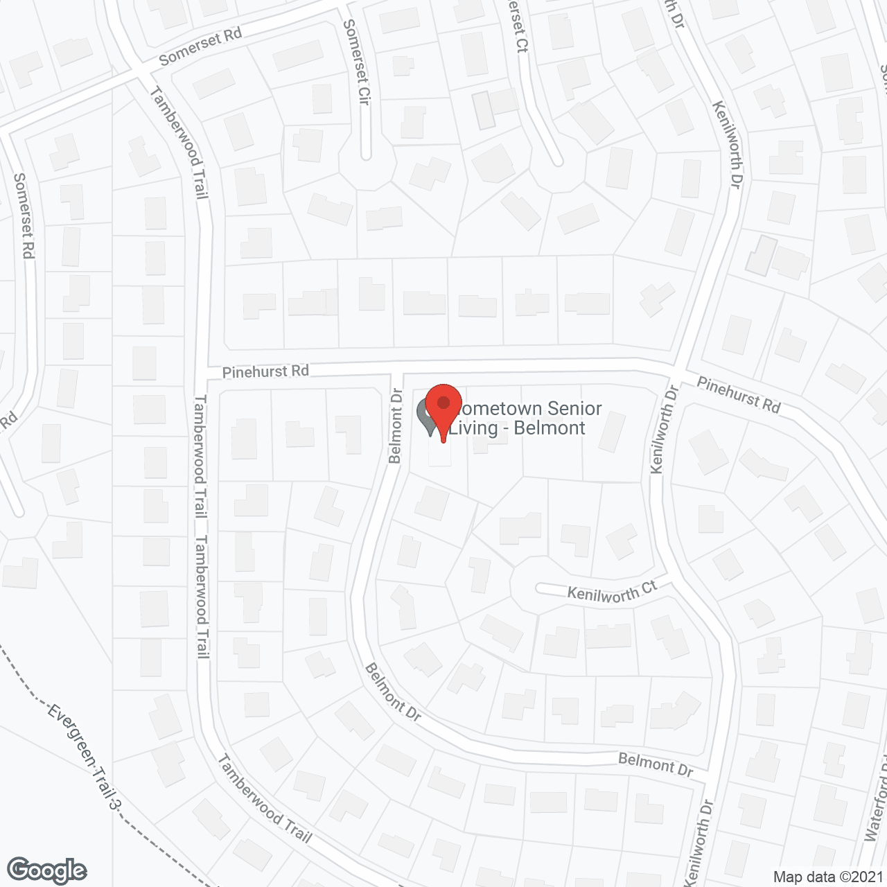 Map of the neighborhood around Belmont