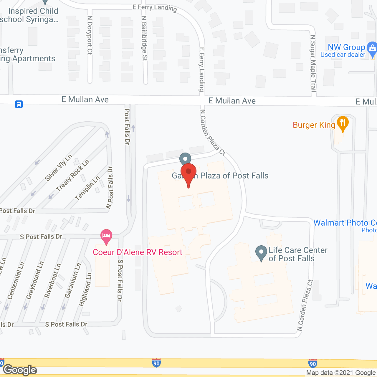 Map of the neighborhood around Garden Plaza of Post Falls