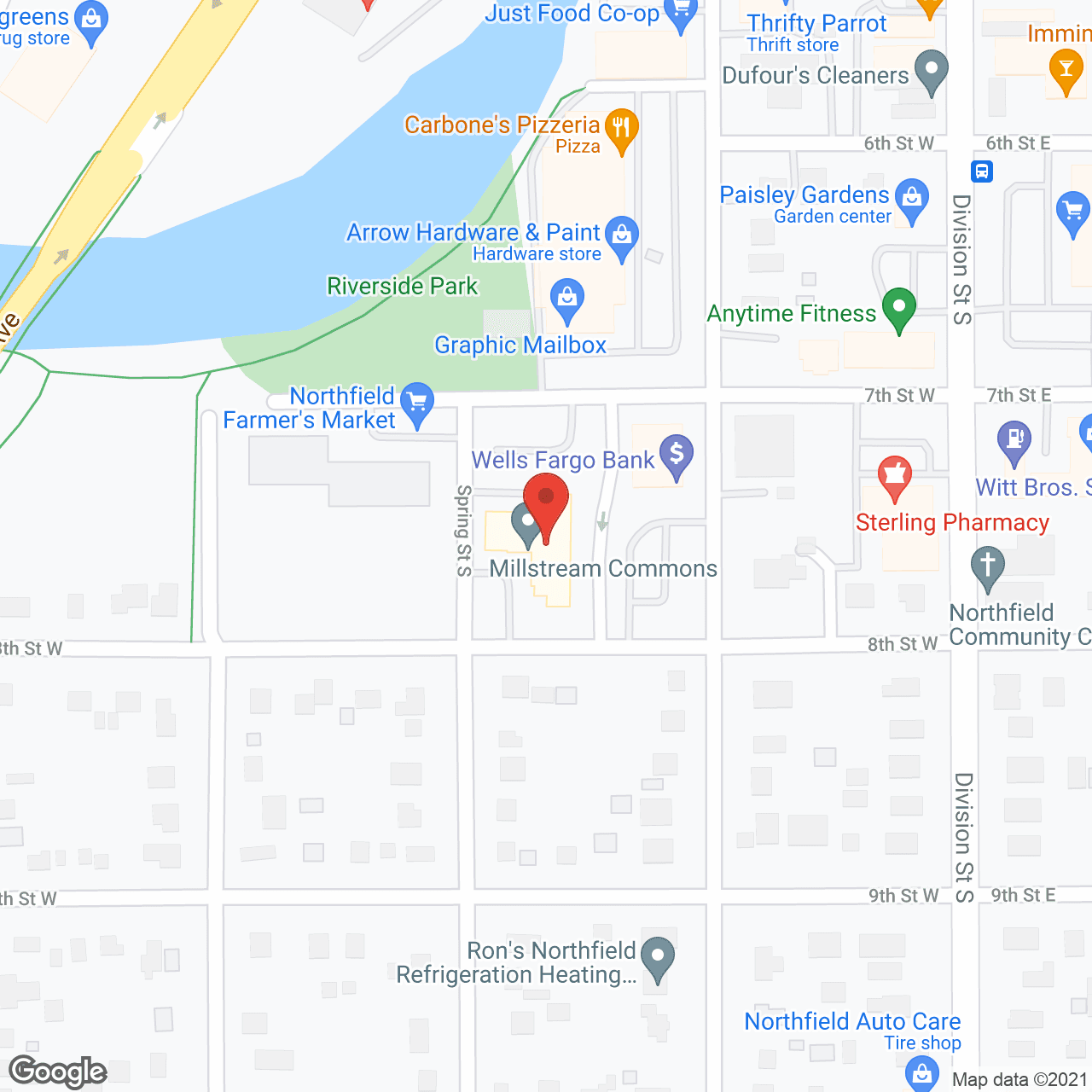 Map of the neighborhood around Millstream Commons