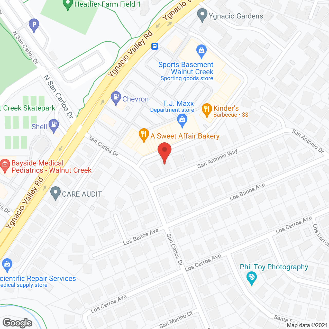 Map of the neighborhood around Inn of Walnut Creek