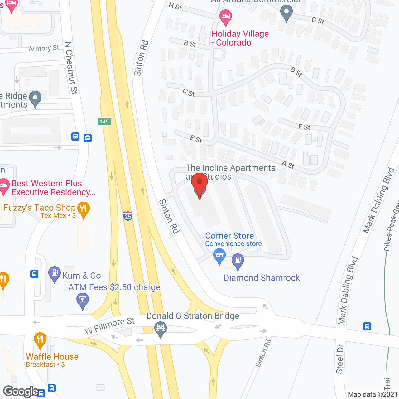 Map of the neighborhood around Fillmore Crossing