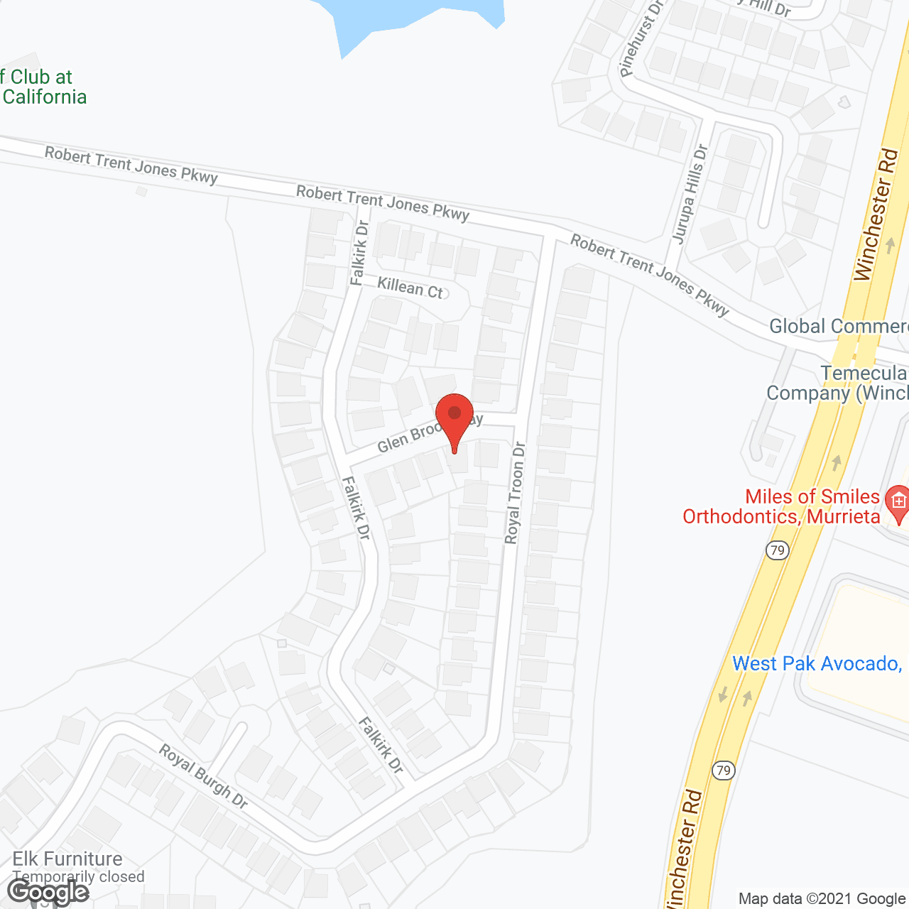 Map of the neighborhood around Murrieta Sunrise Home for the Elderly #1