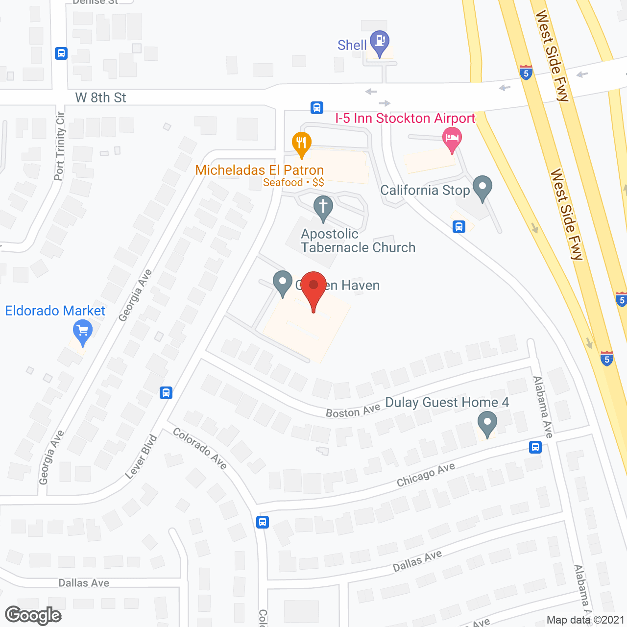 Map of the neighborhood around Golden Haven