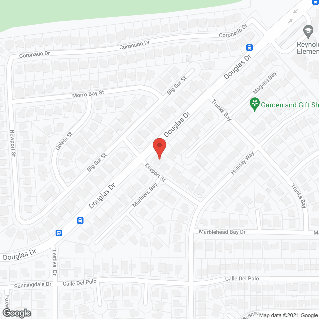 Map of the neighborhood around Blue Skies of Oceanside