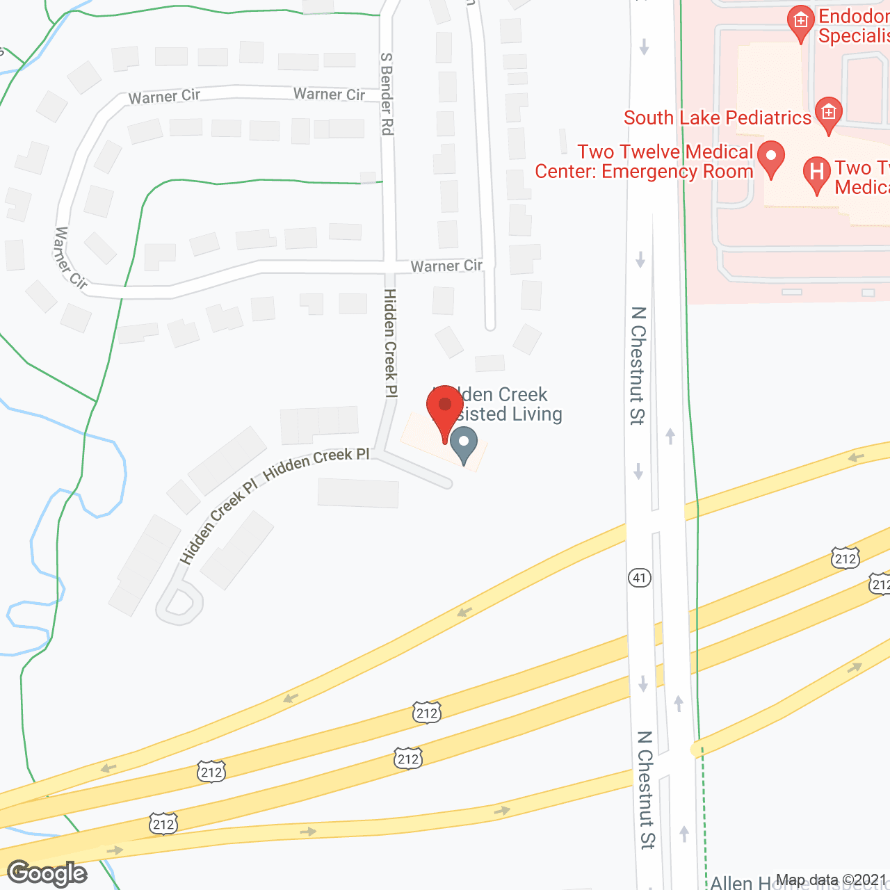 Map of the neighborhood around Crestwood