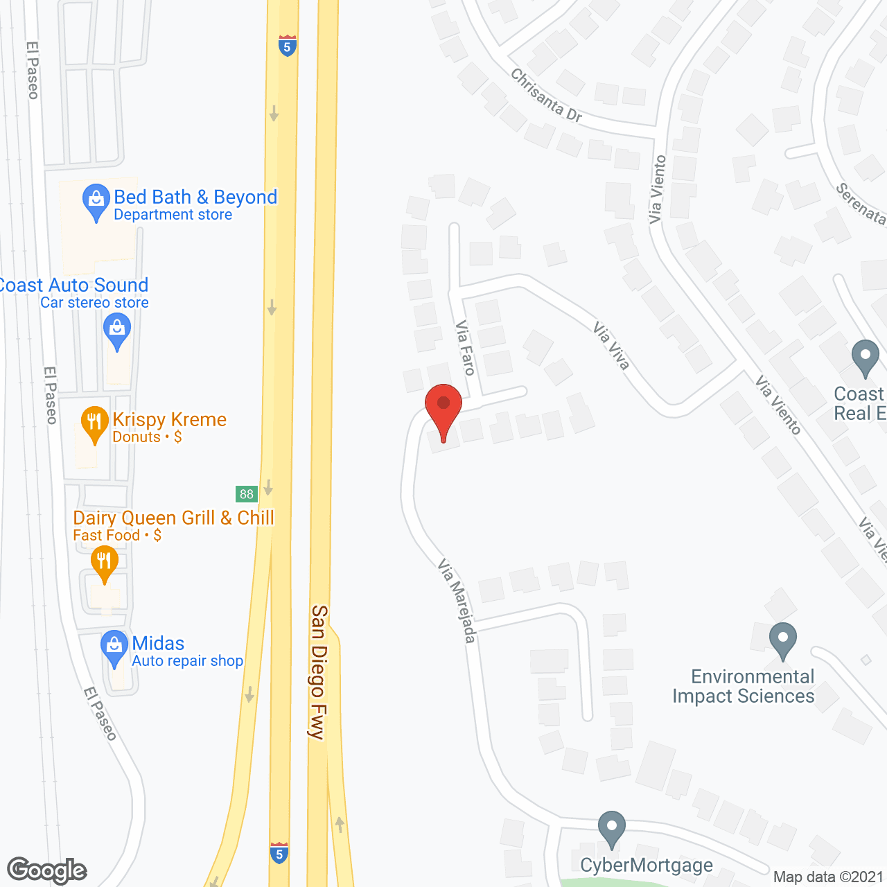 Map of the neighborhood around Golden Coast Senior Living #14
