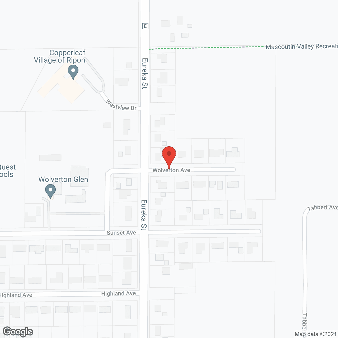 Map of the neighborhood around Whispering Pines