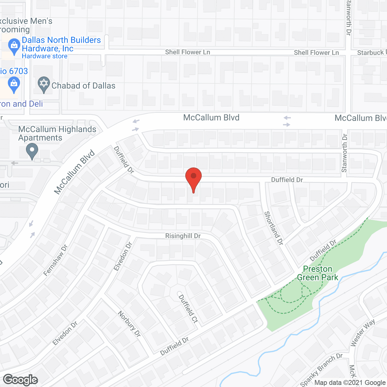 Map of the neighborhood around Jackson's Place