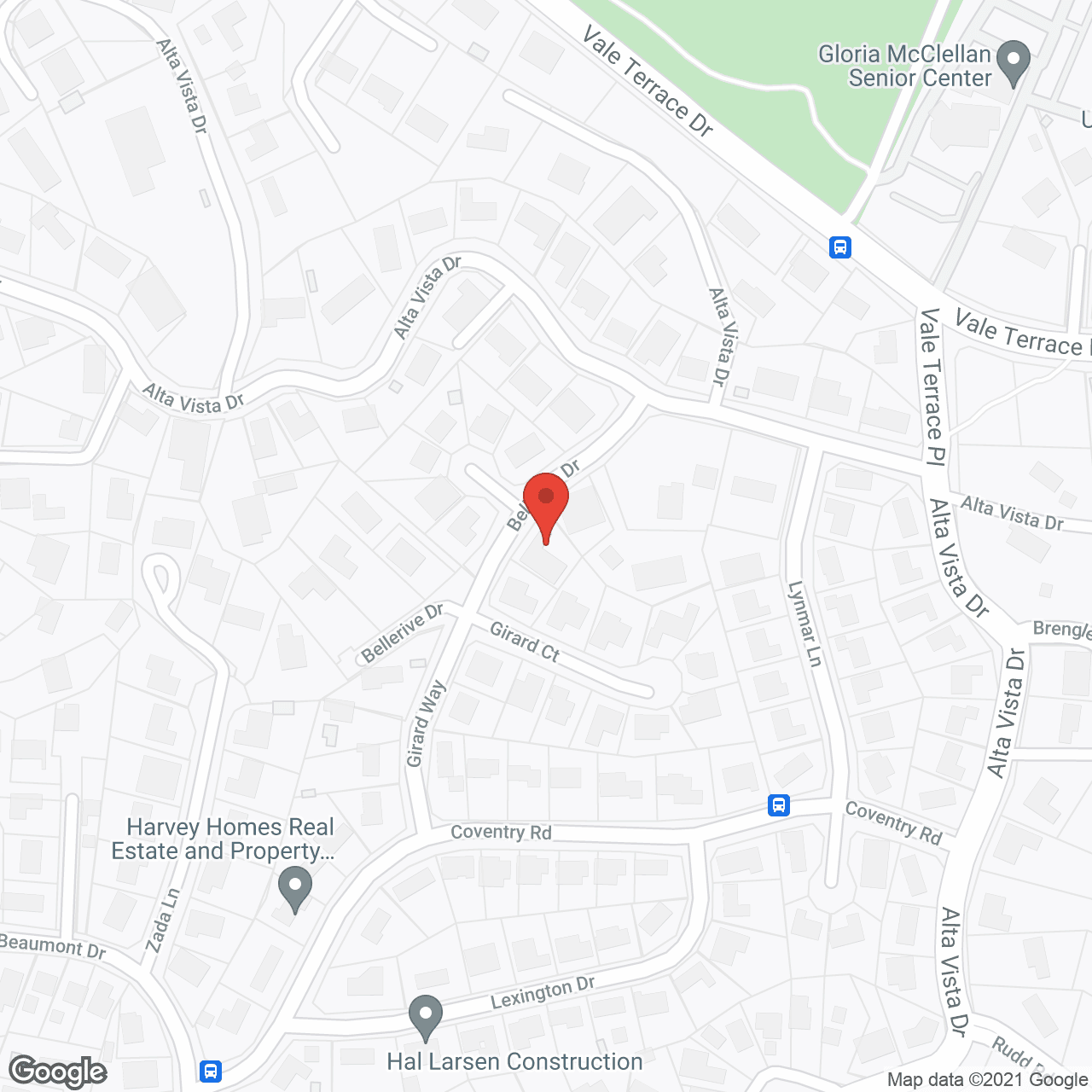 Map of the neighborhood around Angel's Touch