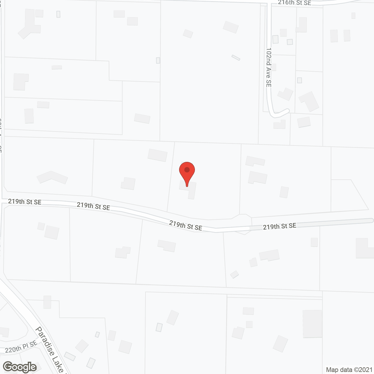 Map of the neighborhood around Paradise Lake Senior Care Center