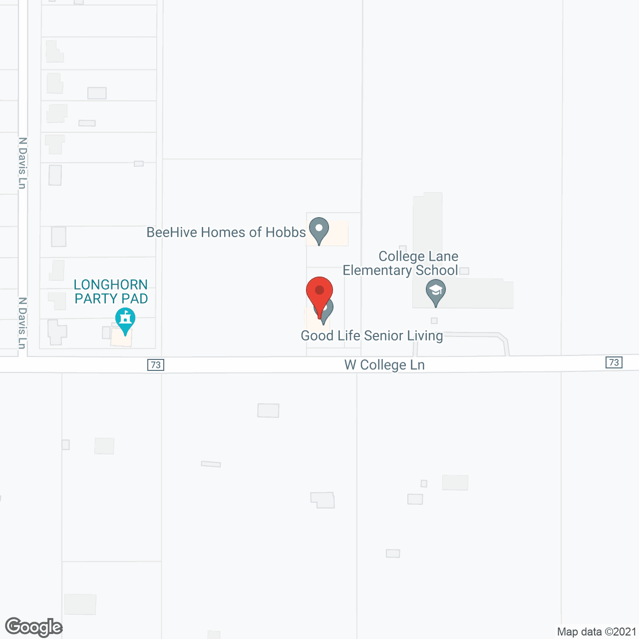 Map of the neighborhood around GoodLife Senior Living Hobbs