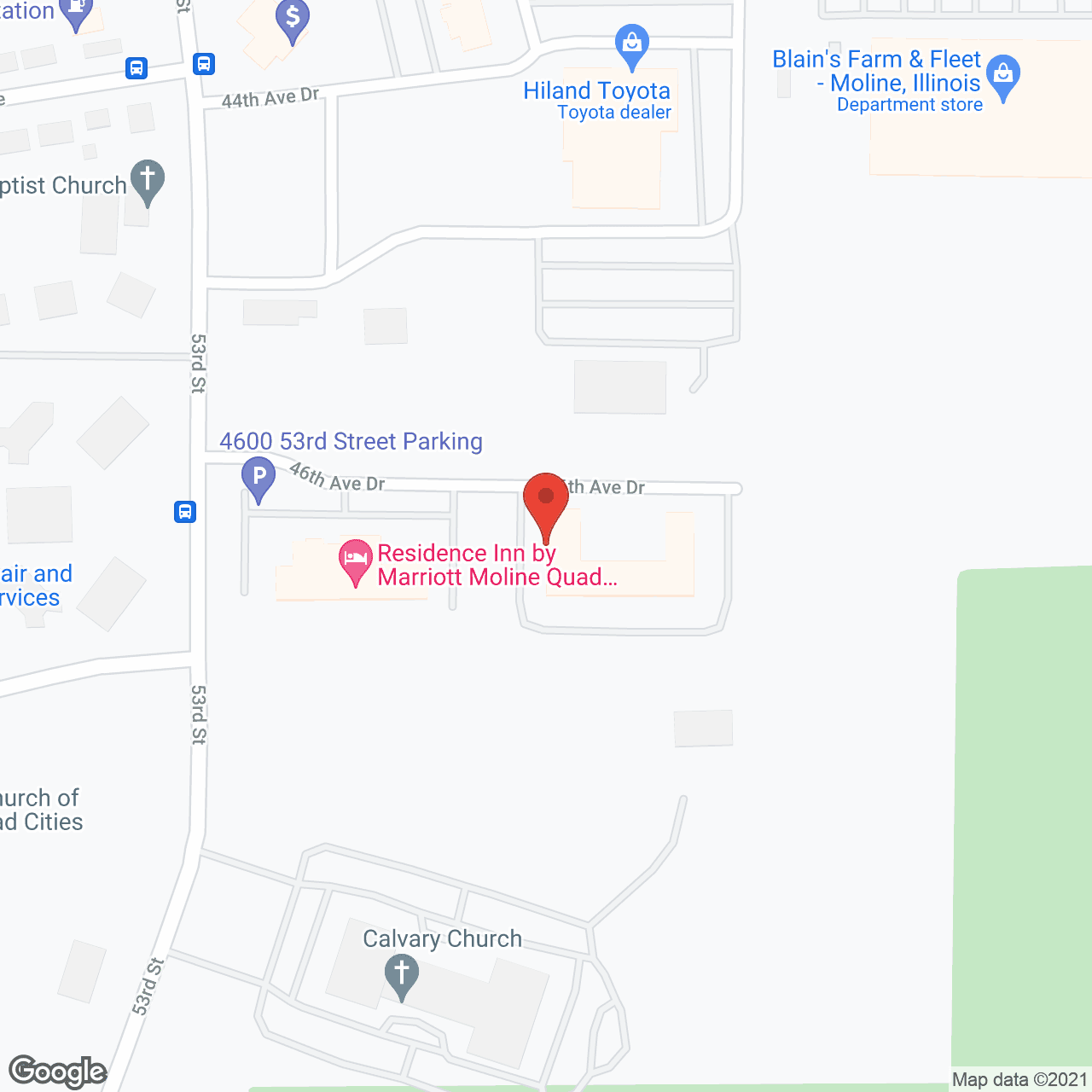 Map of the neighborhood around Heritage Woods of Moline