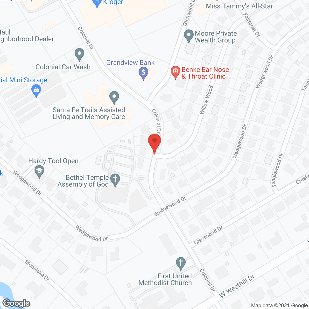 Map of the neighborhood around Santa Fe Trails Assisted Living and Memory Care