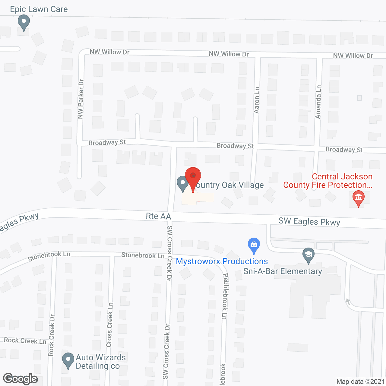 Map of the neighborhood around Beehive Homes of Grain Valley