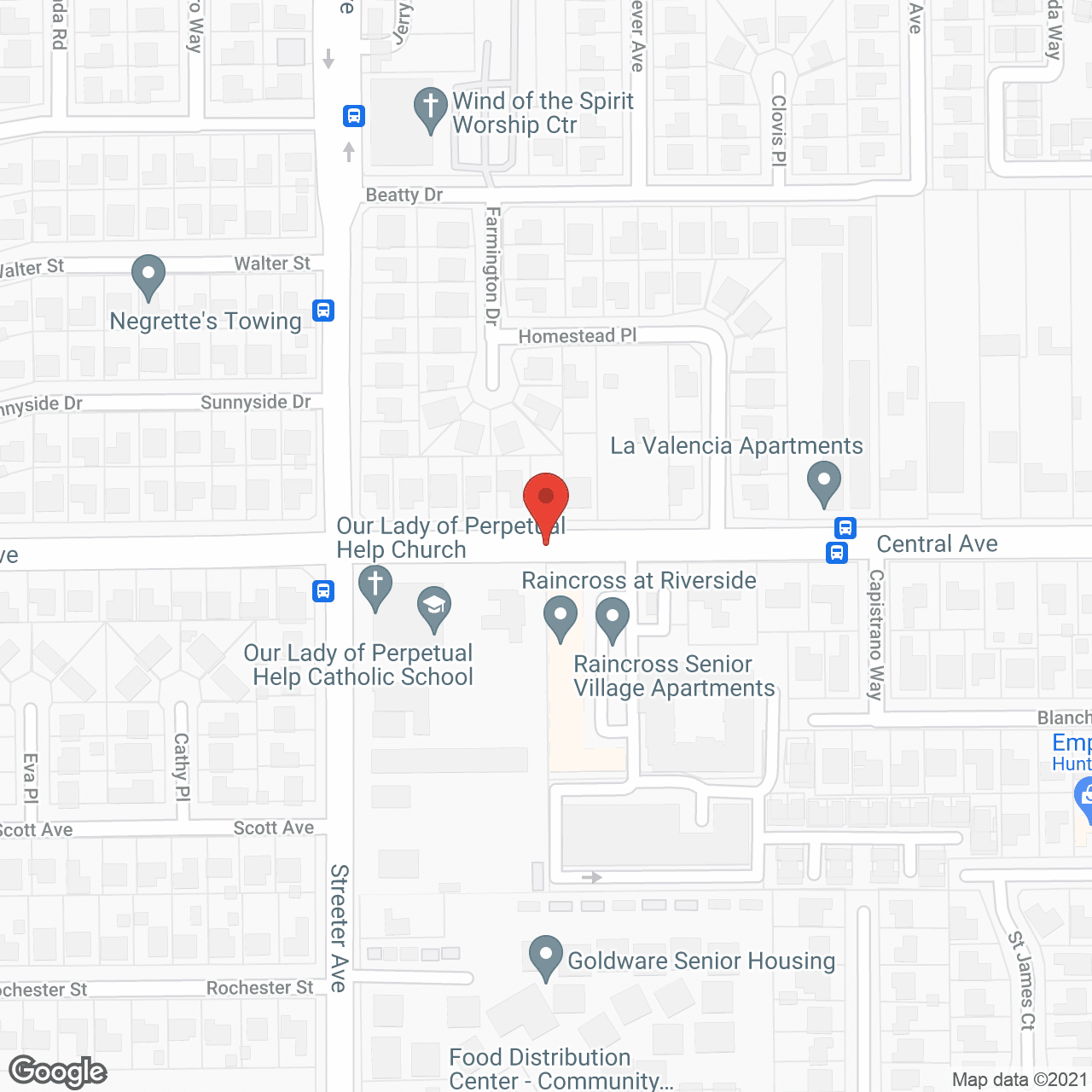 Map of the neighborhood around Raincross at Riverside