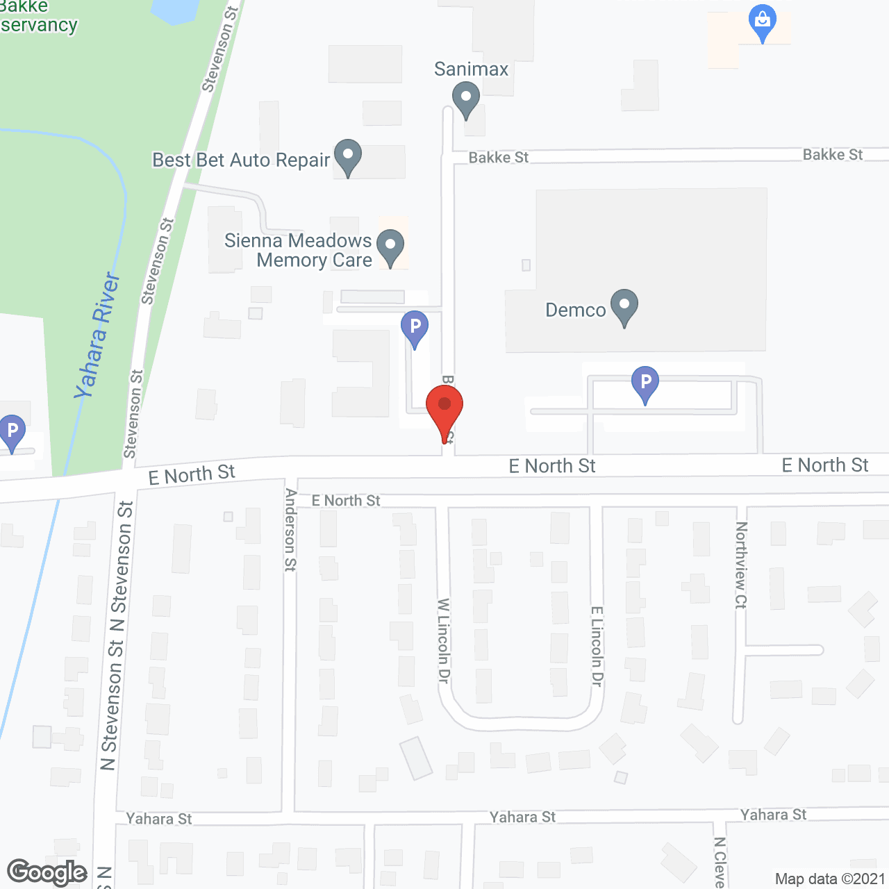 Map of the neighborhood around Serenity Homes