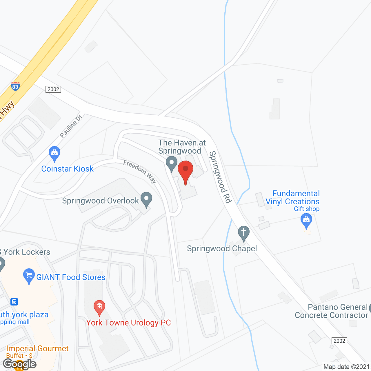 Map of the neighborhood around Seaton Springwood