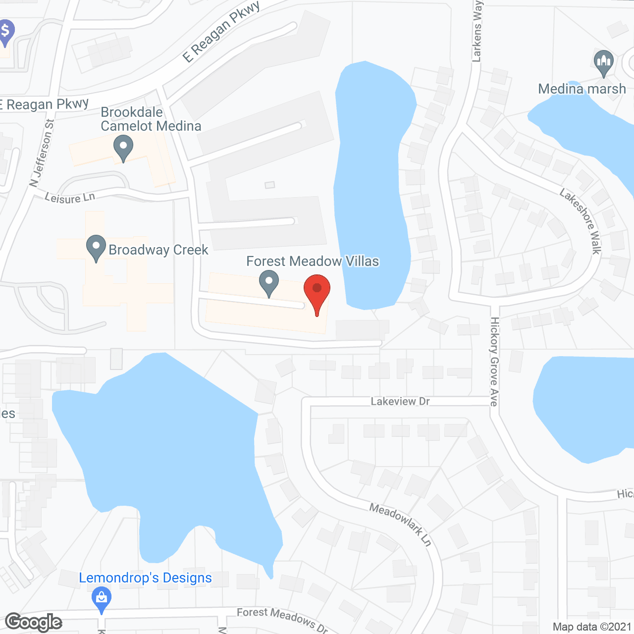 Map of the neighborhood around Forest Meadows Villas