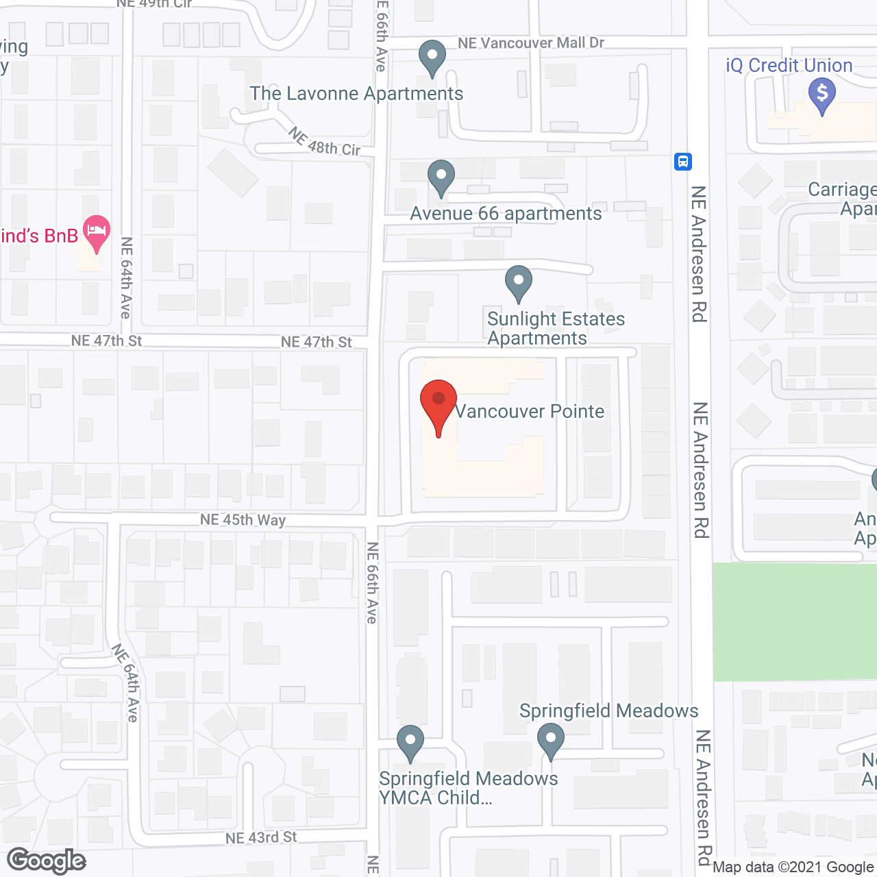 Map of the neighborhood around Vancouver Pointe