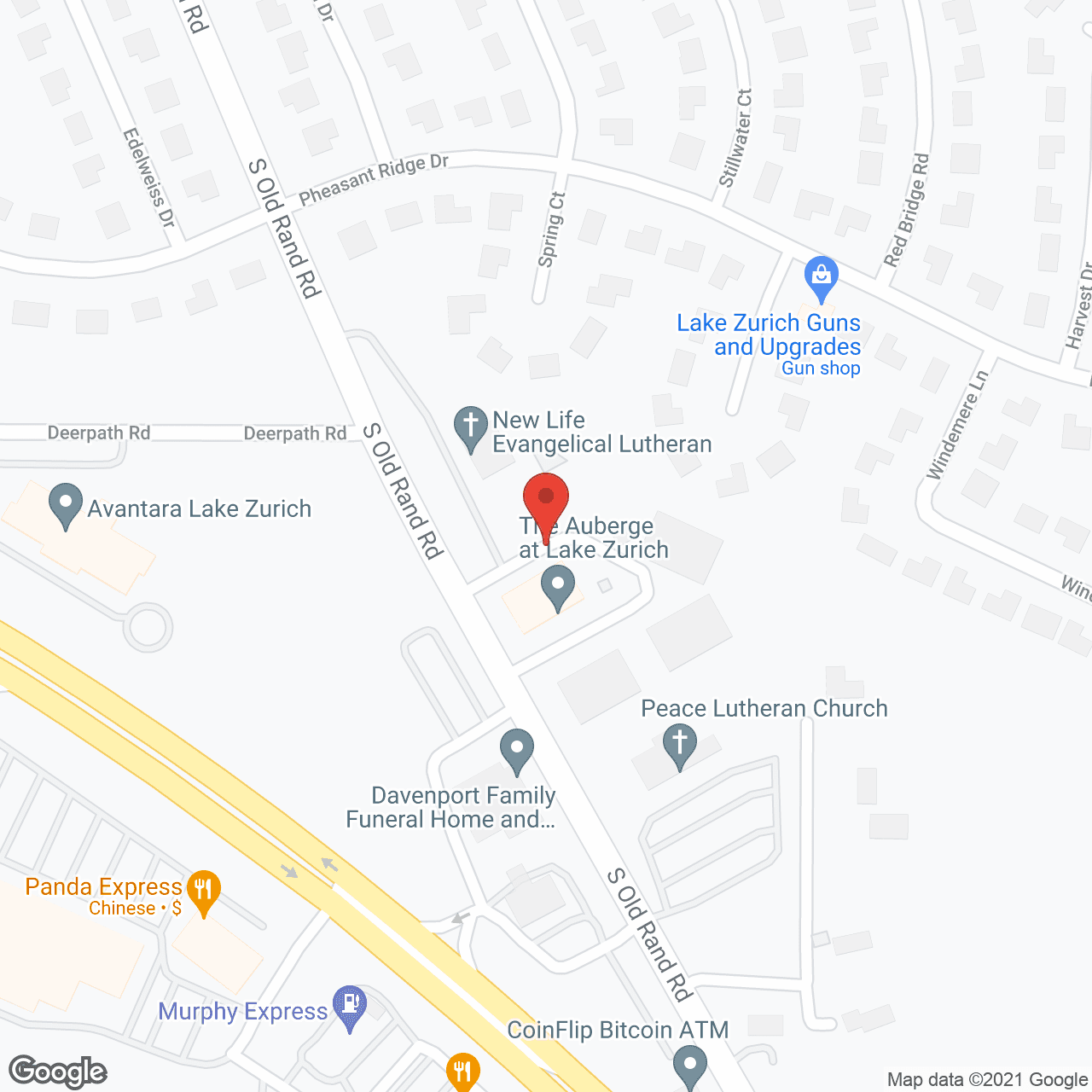 Map of the neighborhood around The Auberge at Lake Zurich