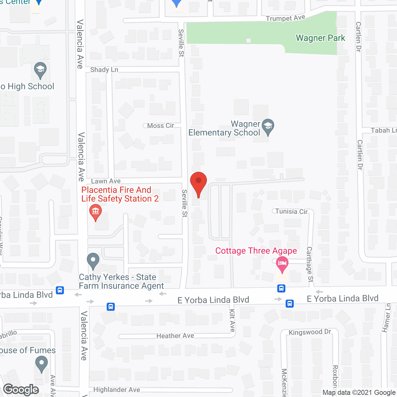 Map of the neighborhood around Roza's Care