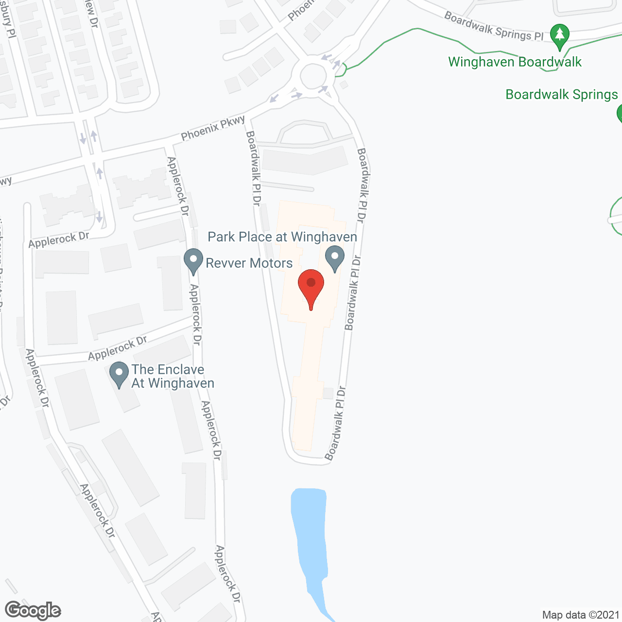 Map of the neighborhood around Park Place Senior Living at Winghaven