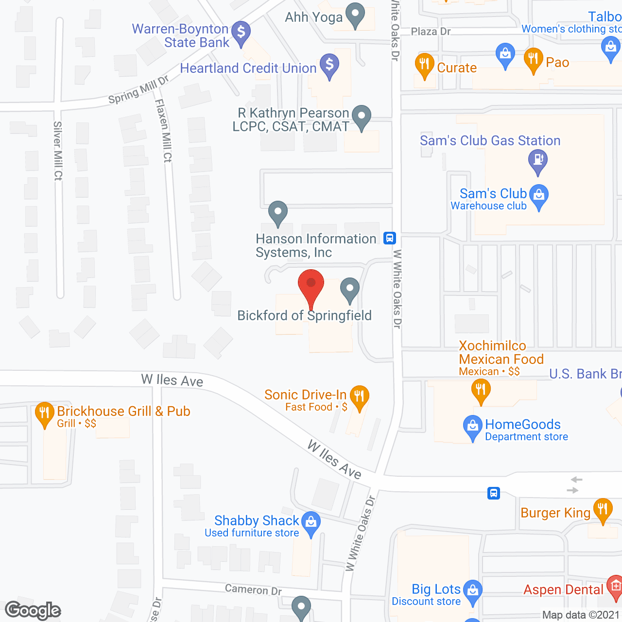 Map of the neighborhood around Trustwell Living of Springfield