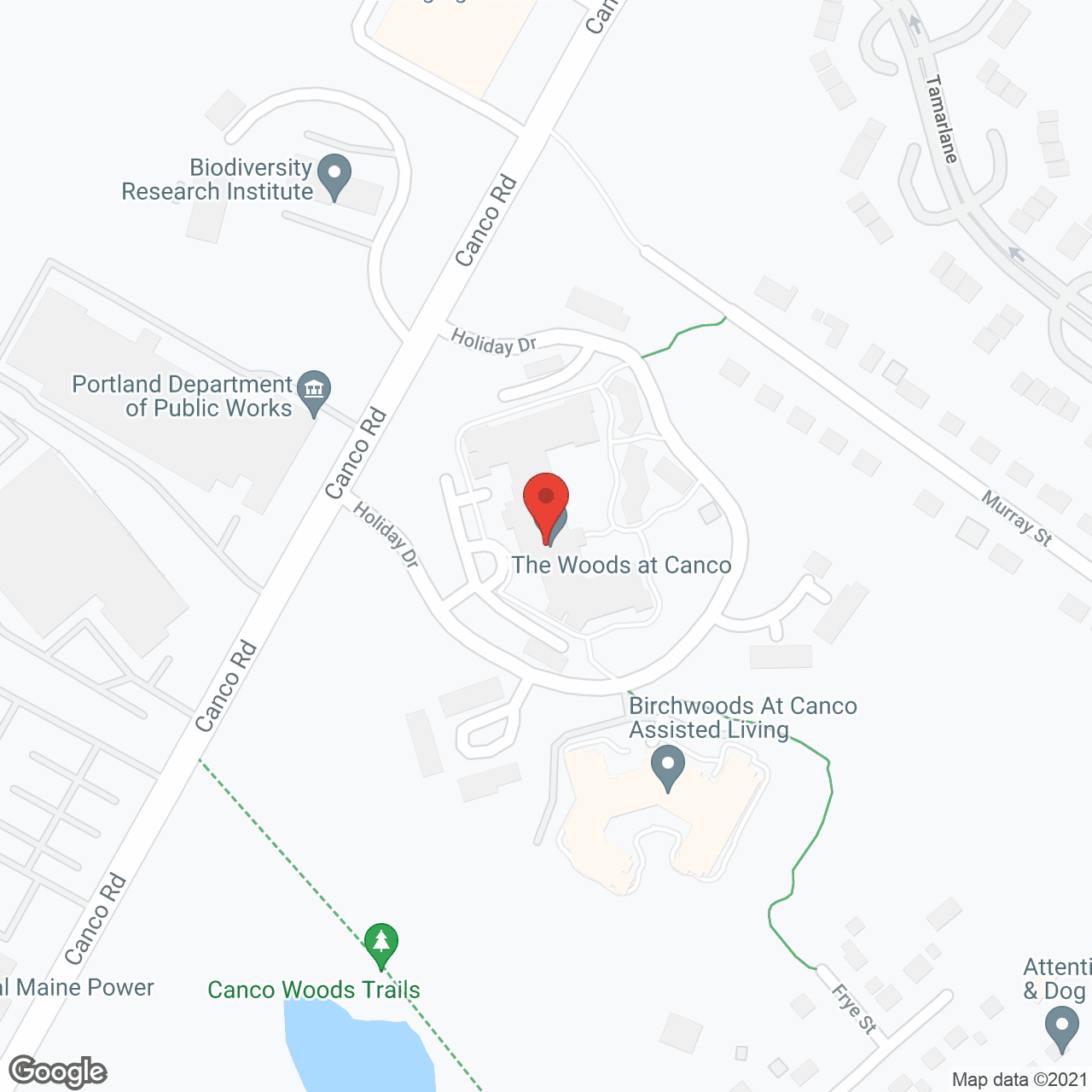 Map of the neighborhood around Birchwoods at Canco Senior Living
