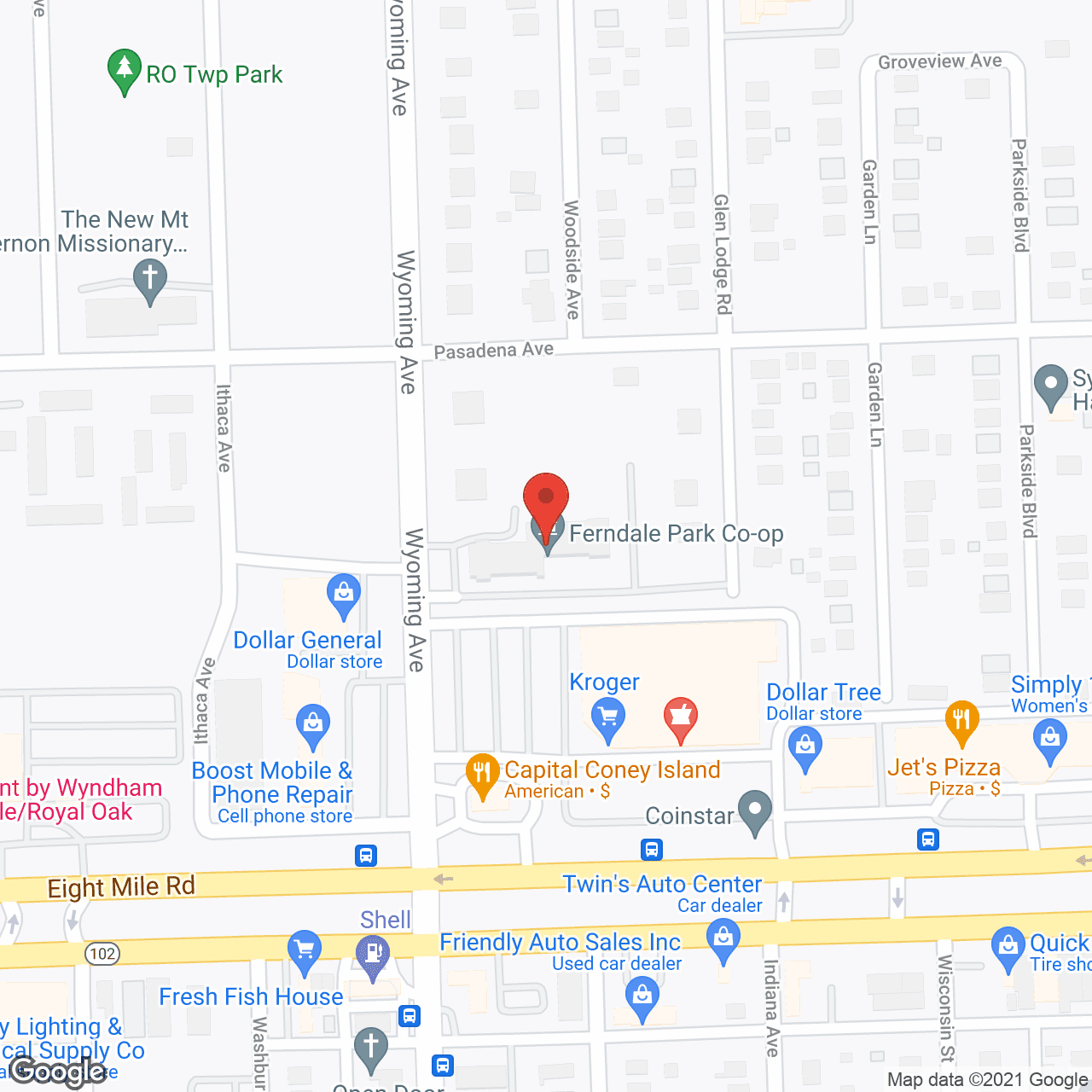 Map of the neighborhood around Oakridge Manor