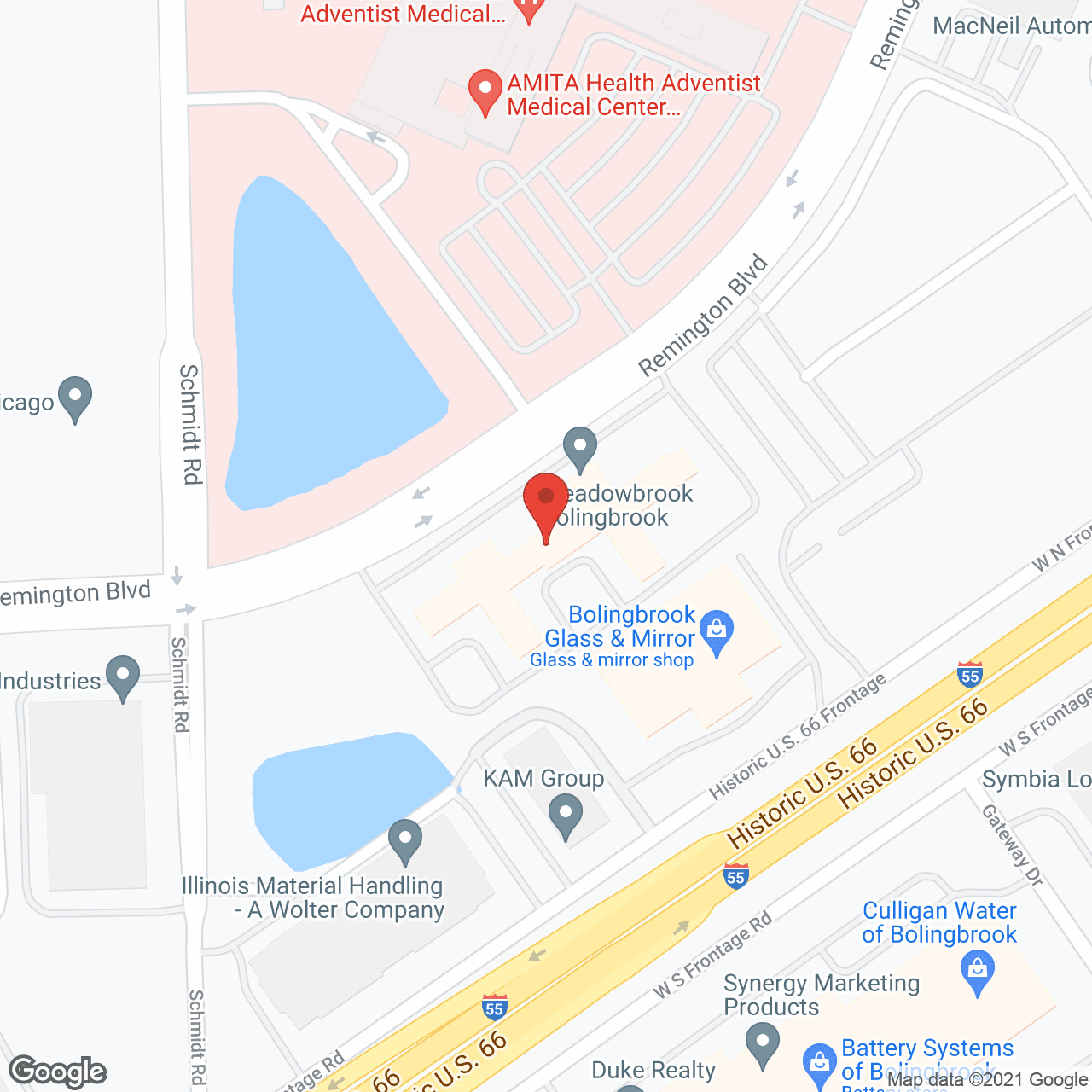 Map of the neighborhood around Meadowbrook Bolingbrook