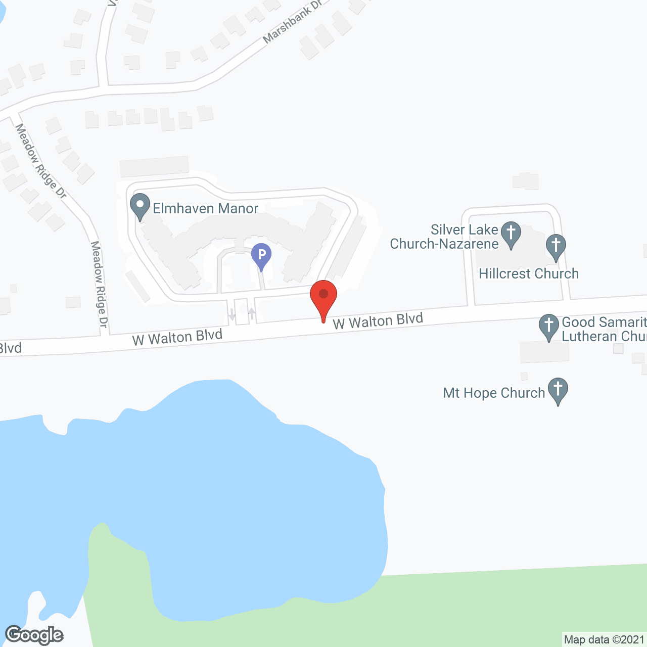 Map of the neighborhood around Elmhaven Manor