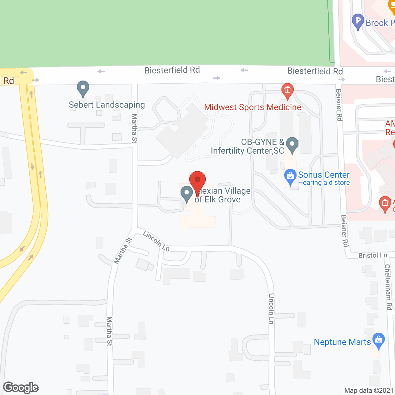 Map of the neighborhood around Victory Centre of Elk Grove