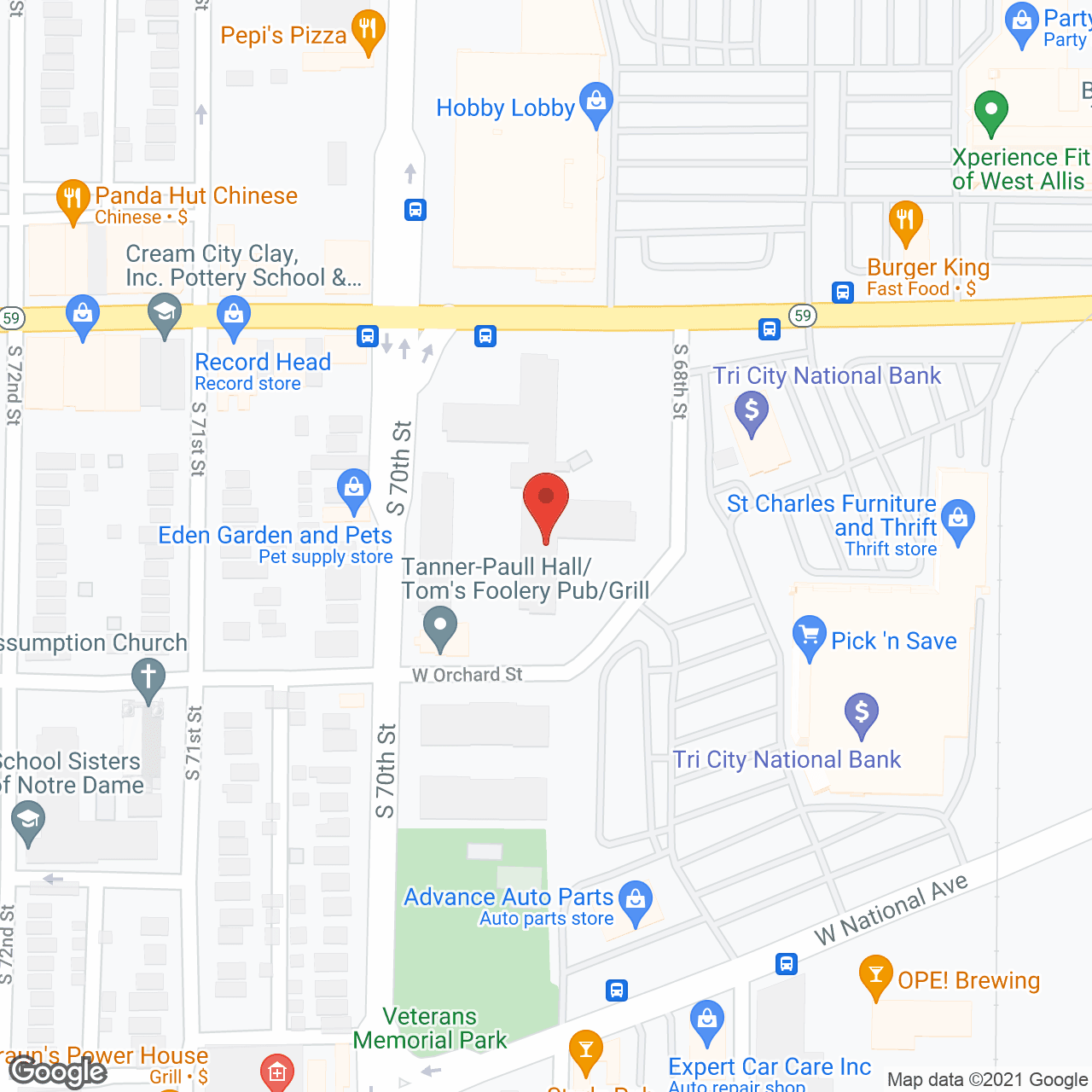 Map of the neighborhood around The Landmark of West Allis