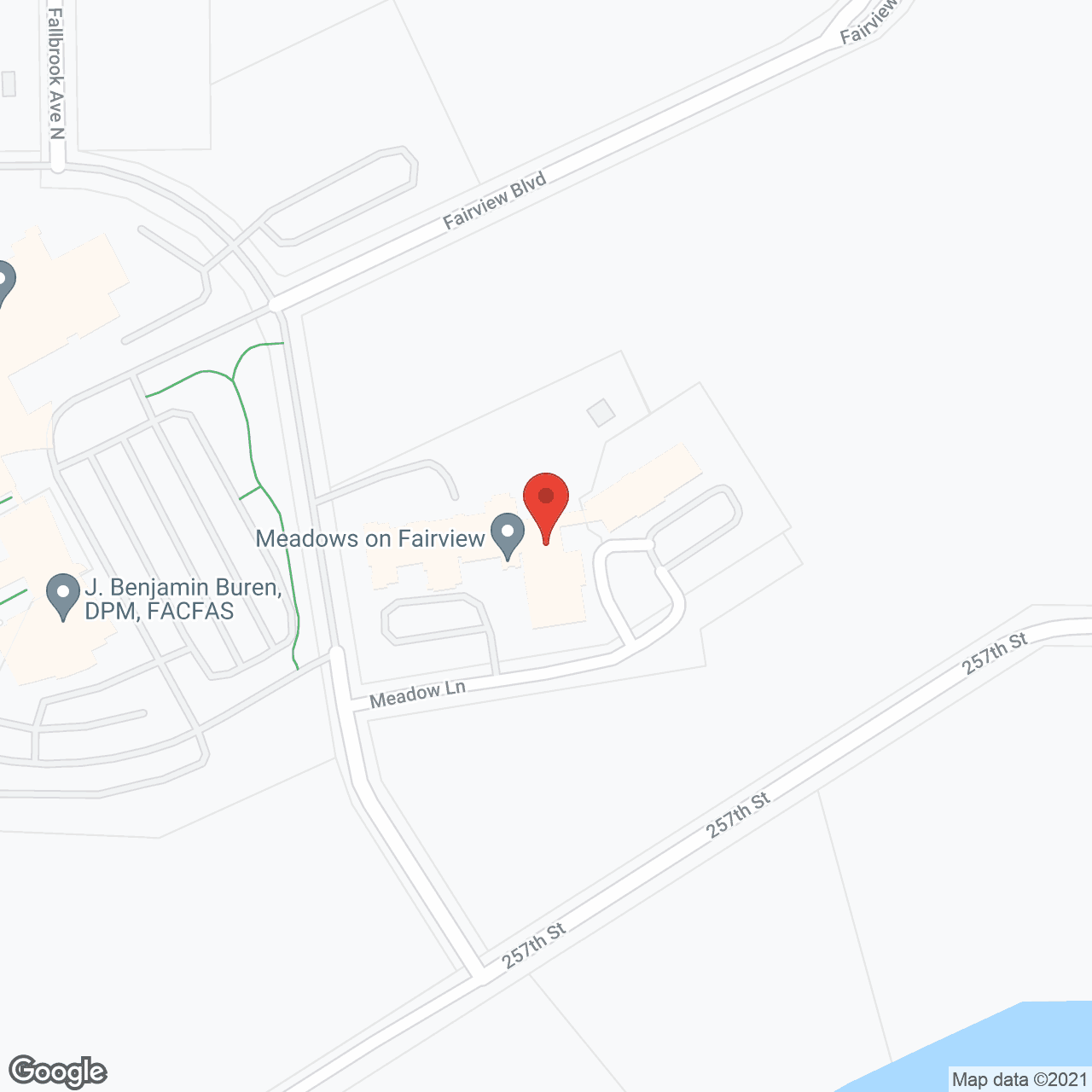 Map of the neighborhood around Meadows on Fairview