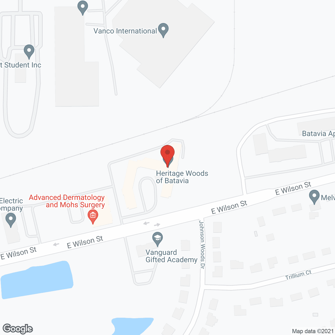 Map of the neighborhood around Heritage Woods of Batavia