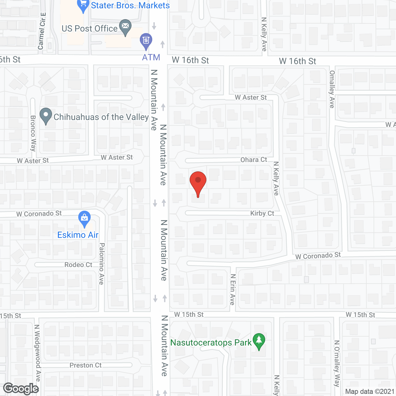 Map of the neighborhood around M.A.M. Family Home I