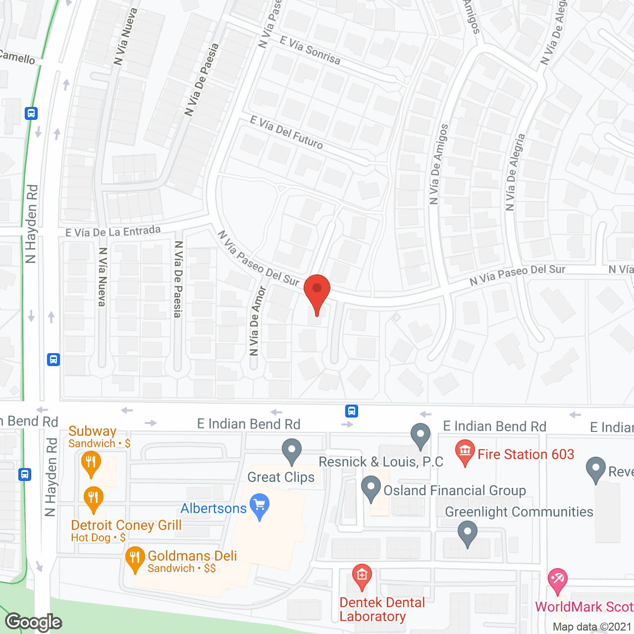Map of the neighborhood around Summa Care - Scottsdale