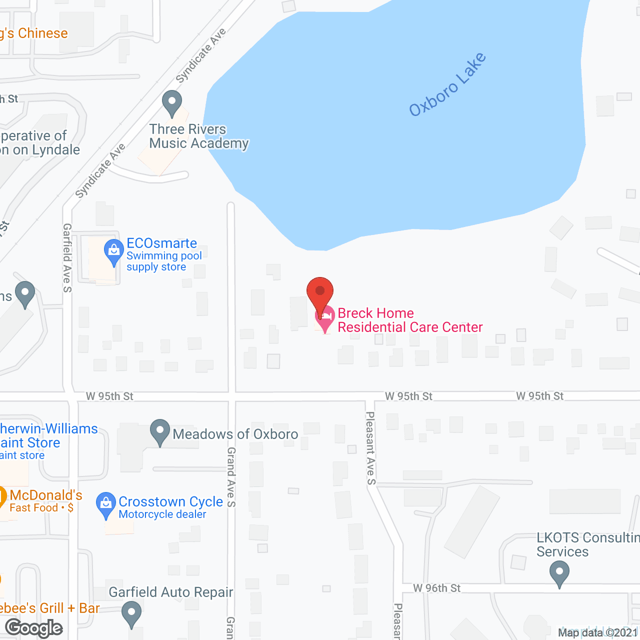 Map of the neighborhood around Breck Home Residential Care Center, LLC