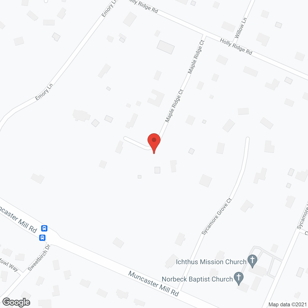 Map of the neighborhood around Maple Ridge