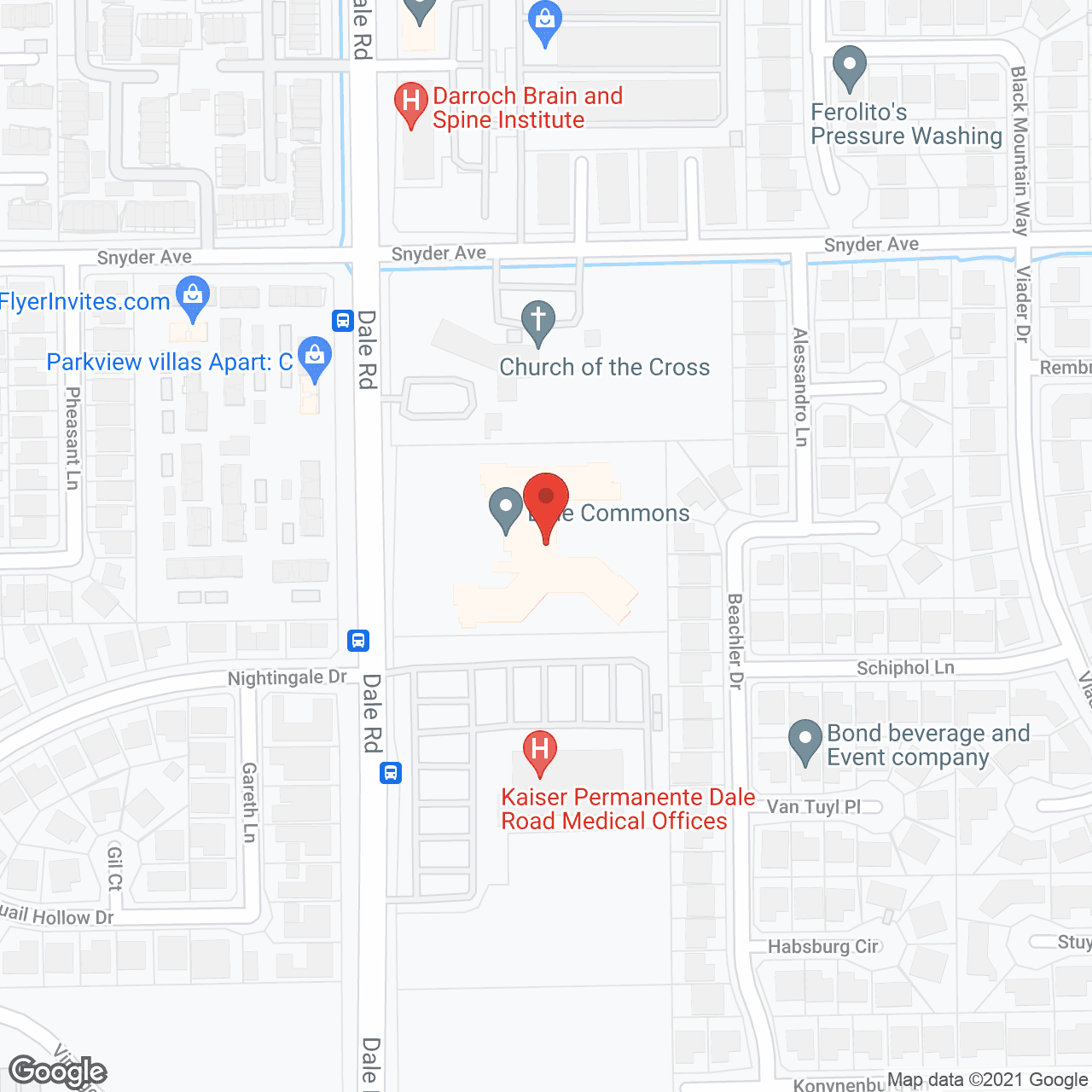 Map of the neighborhood around Dale Commons