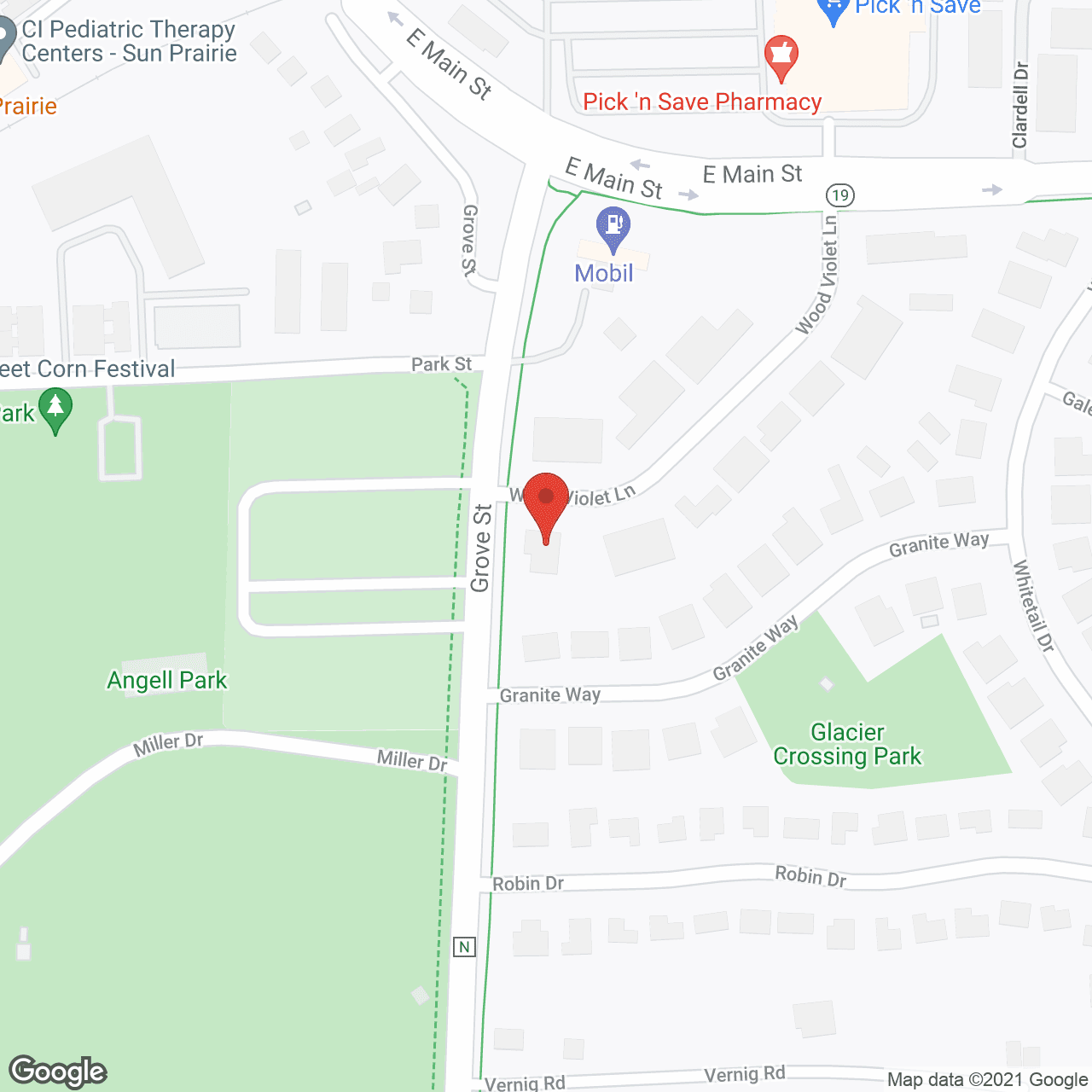 Map of the neighborhood around Pine View Living of Sun Prairie