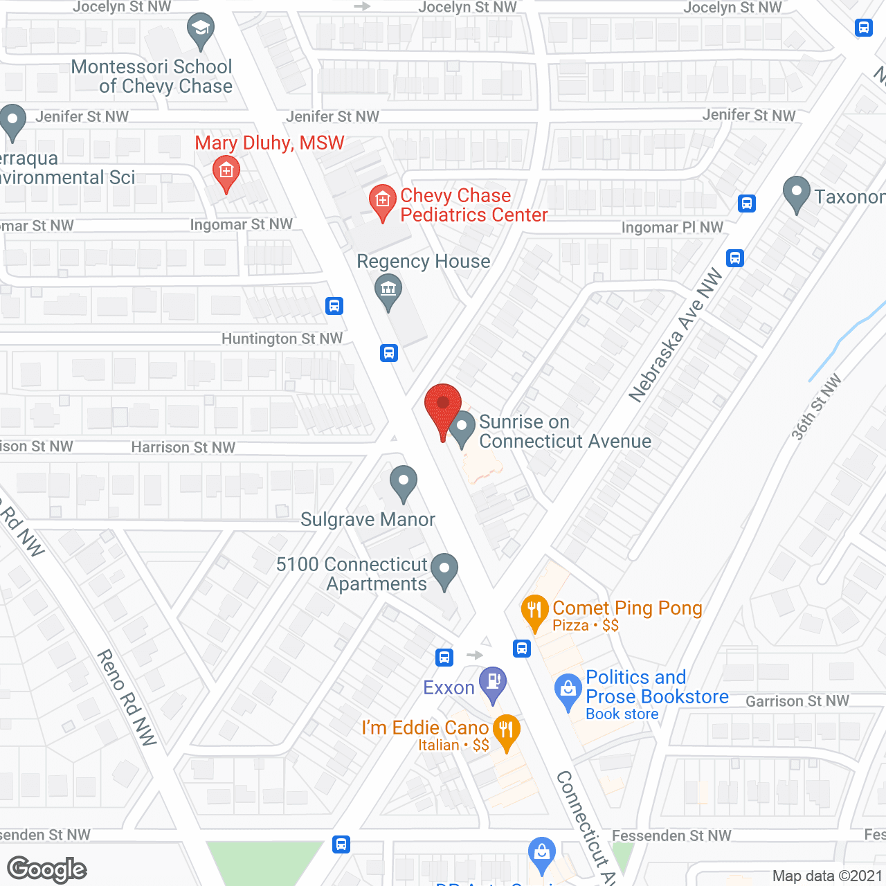 Map of the neighborhood around Sunrise of Connecticut Ave