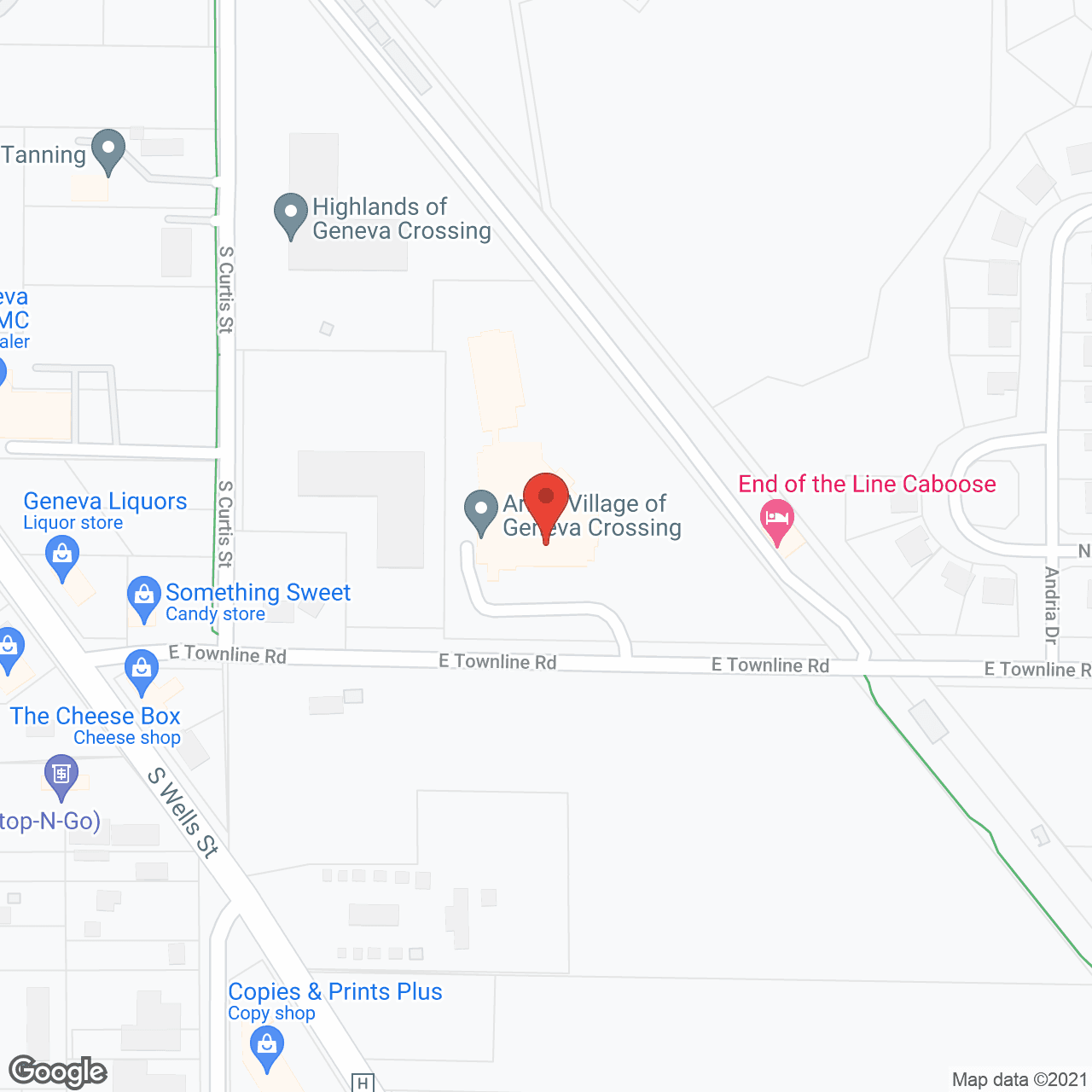 Map of the neighborhood around Geneva Crossing