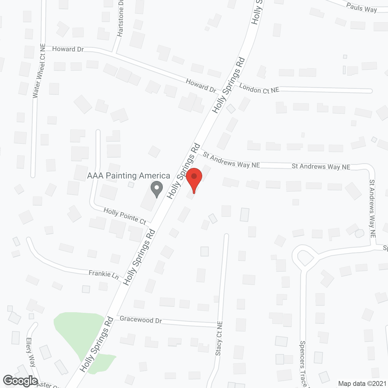 Map of the neighborhood around Brittany House at Holly Springs