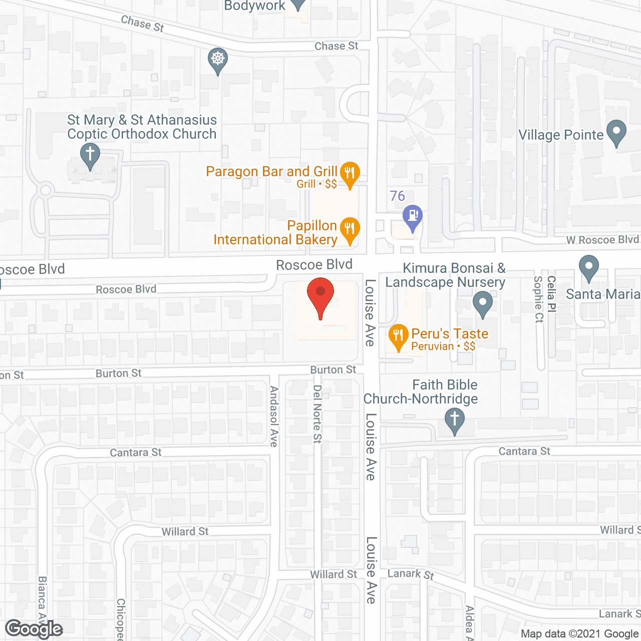 Map of the neighborhood around Cedars Assisted Living