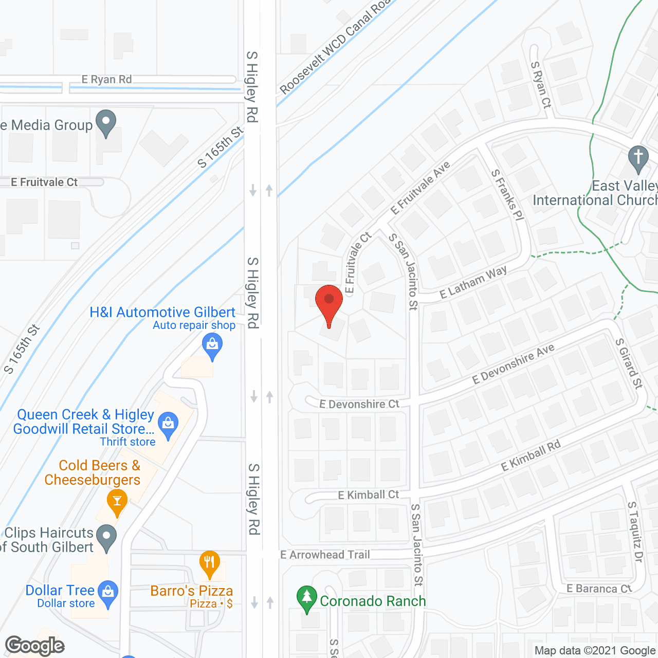 Map of the neighborhood around Coronado Ranch Adult Care Home