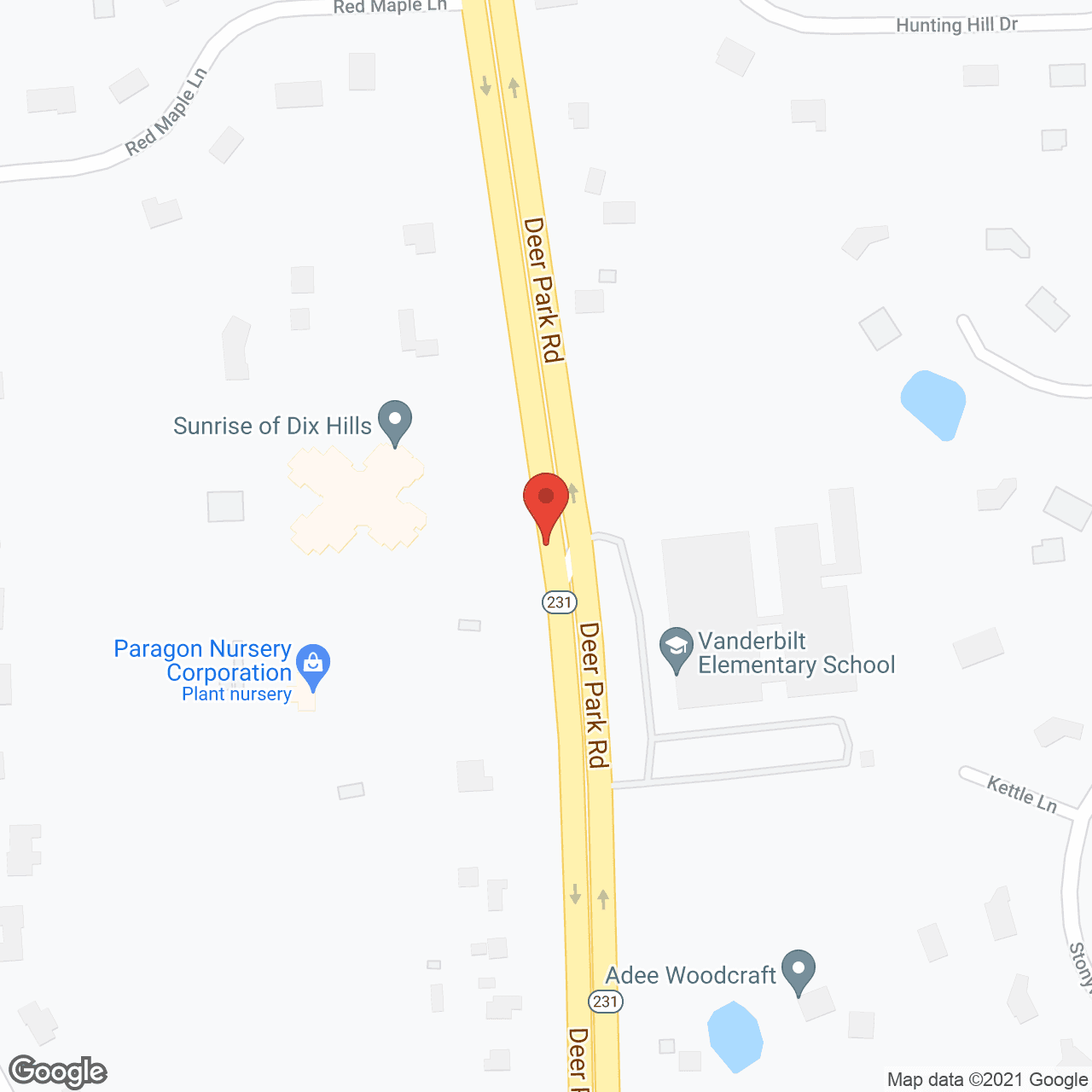 Map of the neighborhood around Sunrise of Dix Hills